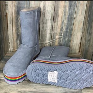 Bear Paw grey suede boots. 8